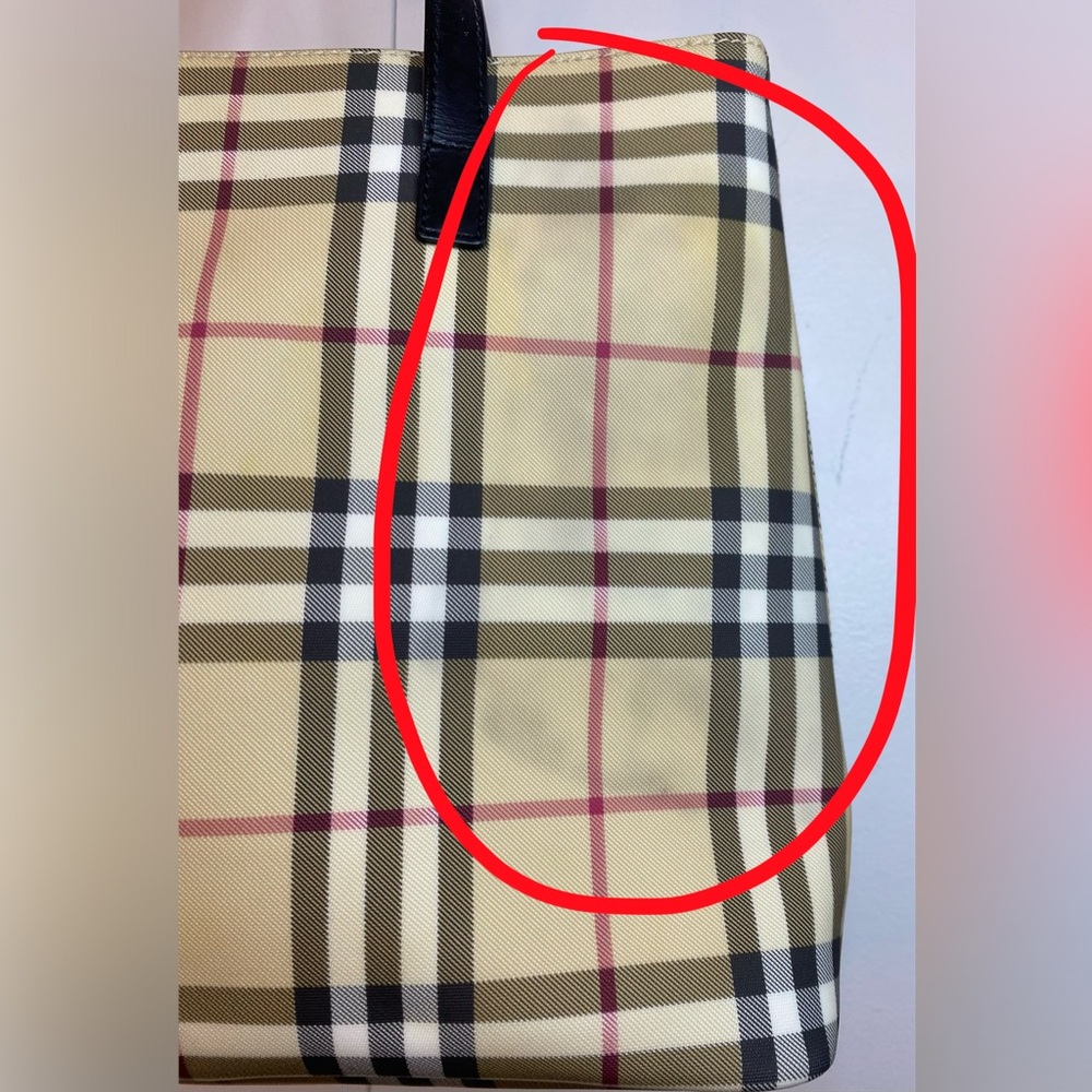 BURBERRY Nova Check Tote Bag PVC Leather 11”X12” Approx. - Picture 9 of 9